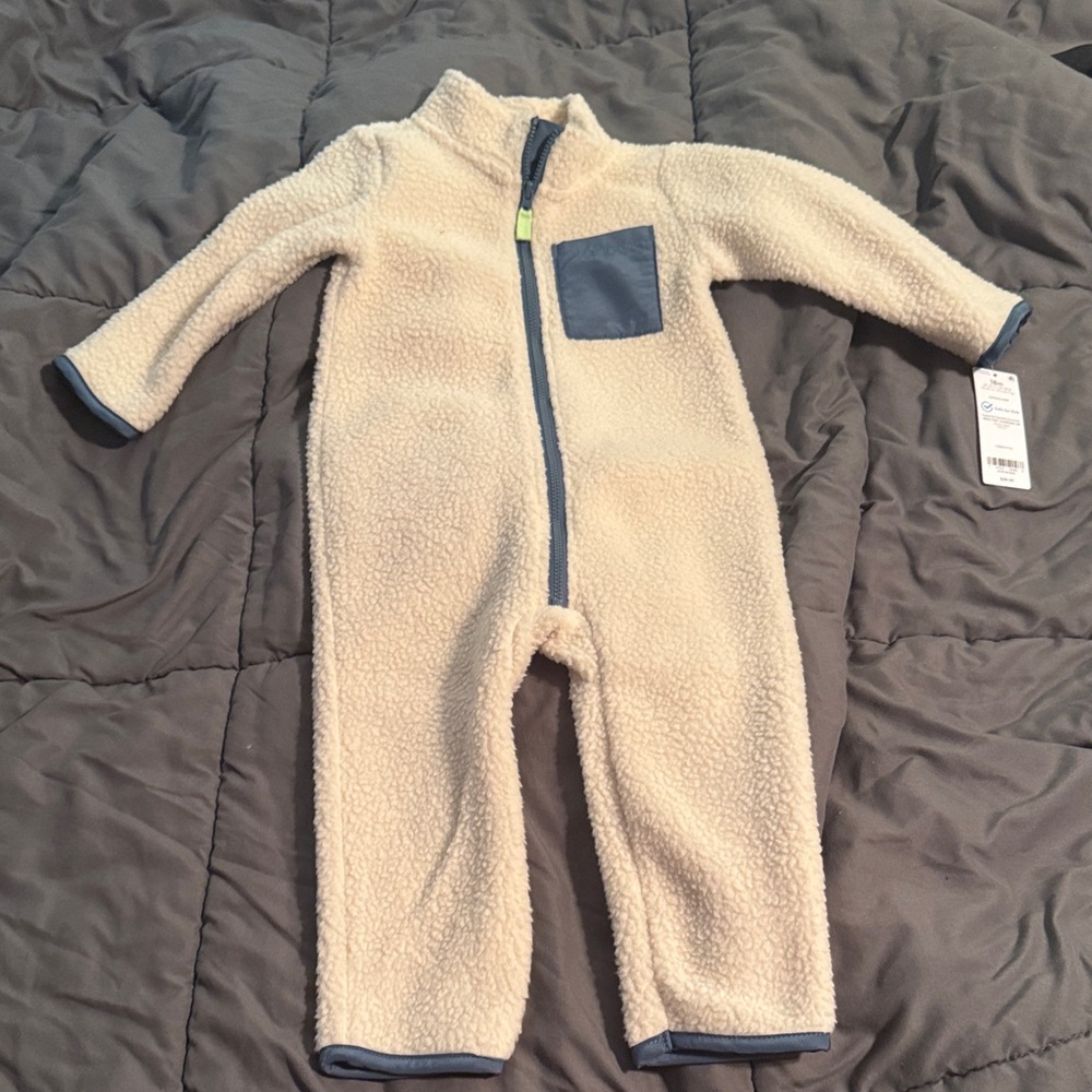 Carter's Cozy Cream and Blue Kids One Piece